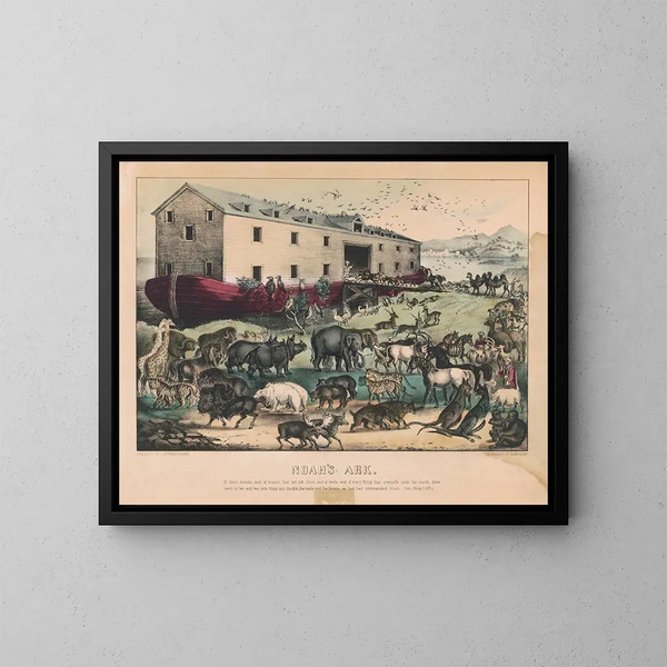 Arka Noego - Currier & Ives — oprawiony obraz na ścianie