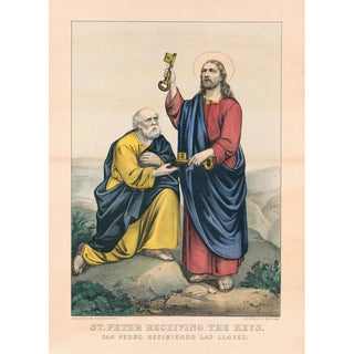 Święty Piotr przyjmujący klucze - Currier & Ives — widok dzieła