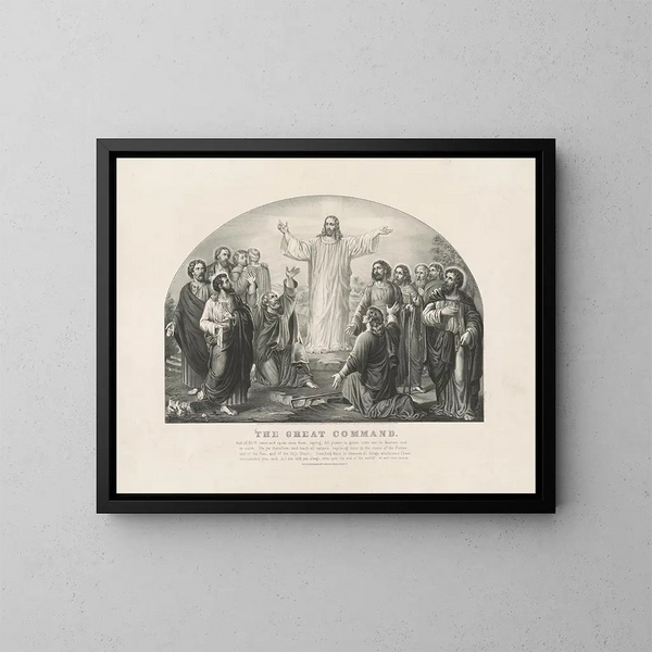 Le grand commandement - Currier & Ives — oprawiony obraz na ścianie