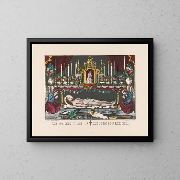 Święta Grób Błogosławionego Odkupiciela - Currier & Ives — oprawiony obraz na ścianie