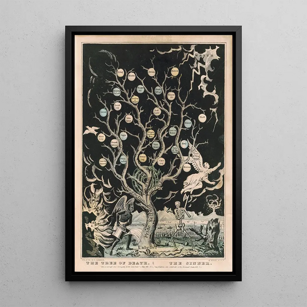 L'arbre de la mort Le pécheur - Currier & Ives — oprawiony obraz na ścianie