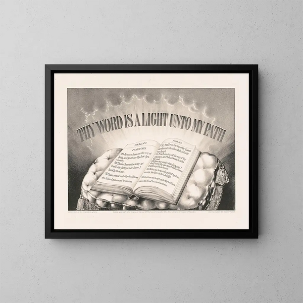 Ta parole est une lumière sur mon chemin - Currier & Ives — oprawiony obraz na ścianie