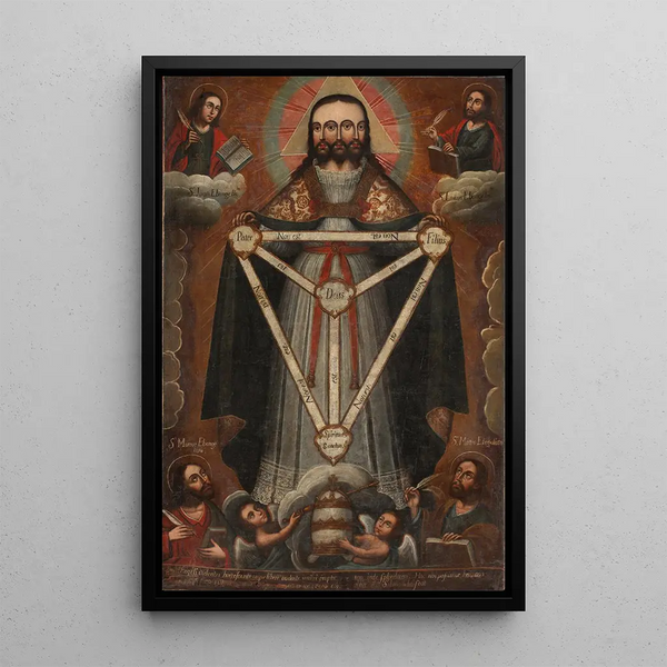 Trójcy Trójfaced - Szkoła z Cusco — oprawiony obraz na ścianie