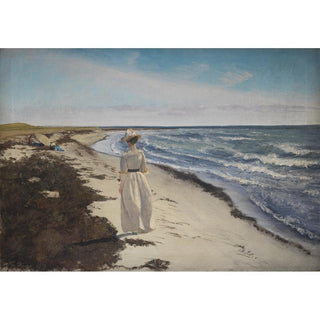 Dame sur la plage de Karrebæksminde, Zélande - Laurits Andersen Ring | Reproduction Tableau Décoration murale affiche copie