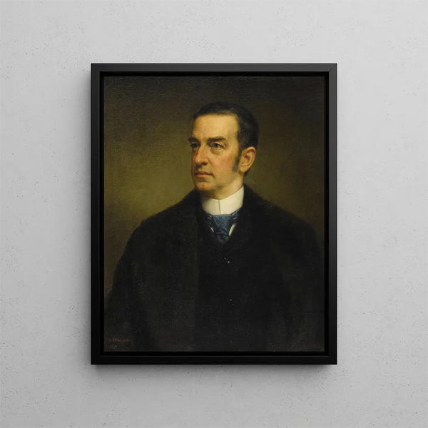 Portret Corneliusa Vanderbilta II - Daniel Huntington — oprawiony obraz na ścianie