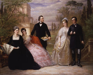 La famille Field dans un jardin - Daniel Huntington — widok dzieła