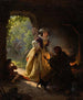 wróżki z kartami wróżebnymi Cyganów - Daniel Maclise — widok dzieła