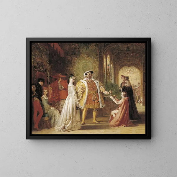 Pierwsze spotkanie Henryka VIII z Anną Boleyn - Daniel Maclise — oprawiony obraz na ścianie