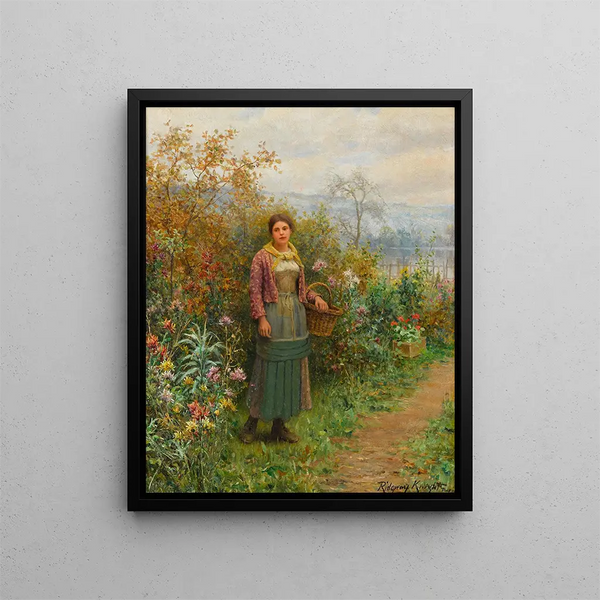 Chwila wytchnienia - Daniel Ridgway Knight — oprawiony obraz na ścianie