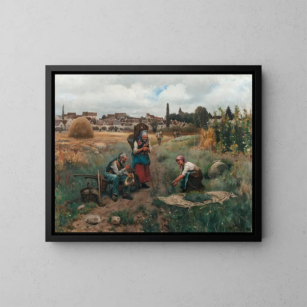 Moment odpoczynku - Daniel Ridgway Knight — oprawiony obraz na ścianie
