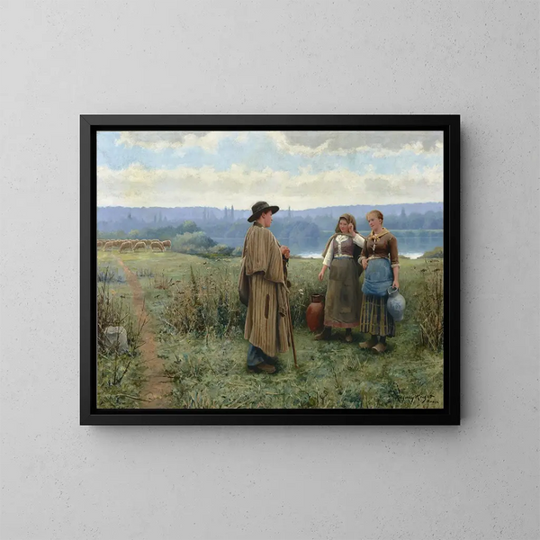 Chwila bezczynności - Daniel Ridgway Knight — oprawiony obraz na ścianie