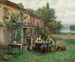 Kawiarnia w ogrodzie - Daniel Ridgway Knight — widok dzieła