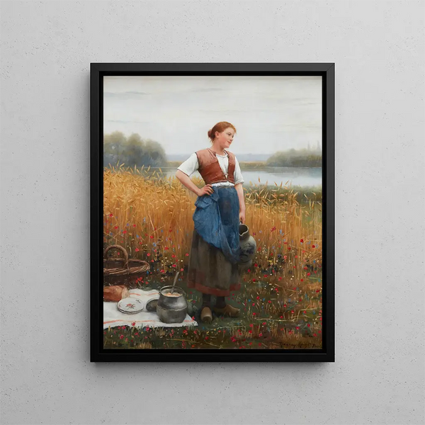 Przerwa na lunch - Daniel Ridgway Knight — oprawiony obraz na ścianie