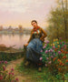 Nad brzegiem rzeki - Daniel Ridgway Knight — widok dzieła