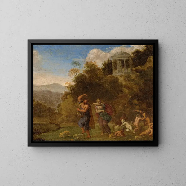 Deucalion i Pyrrha - Daniel Vertangen — oprawiony obraz na ścianie