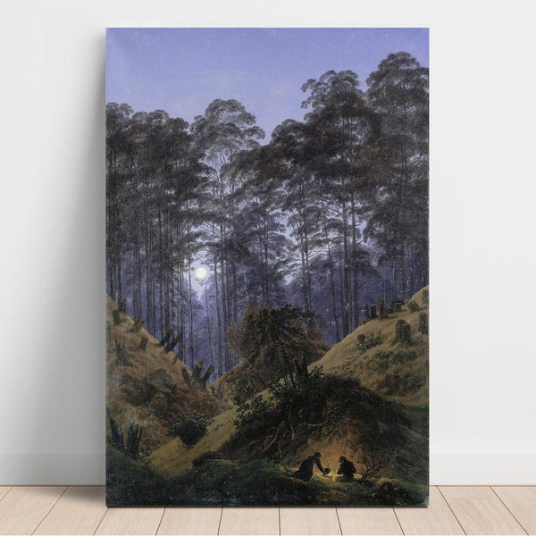 Reprodukcja obrazu W lesie przy księżycowym świetle - Caspar David Friedrich
