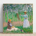 W lesie Giverny: Blanche Hoschede przy swoim sztaludze z Suzanne Hoschede czytającą - Claude Monet