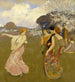 Wiosenny taniec - Arthur F Mathews — widok dzieła