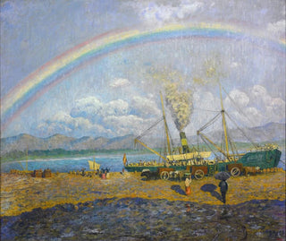 La pluie à la baie de Santoa - Darío de Regoyos — widok dzieła