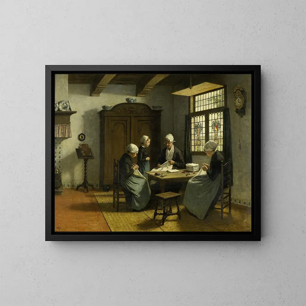 W sierocińcu w Katwijk-Binnen - David Adolph Constant Artz — oprawiony obraz na ścianie