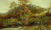 Scena nad rzeką jesienią, strumień - David Bates — widok dzieła