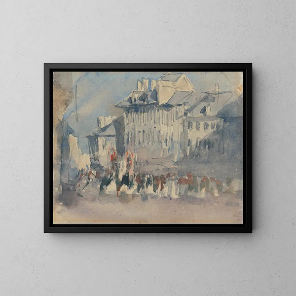 Uliczna procesja - David Cox — oprawiony obraz na ścianie