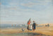 Plaża w Calais z rybakami i psem - David Cox — widok dzieła