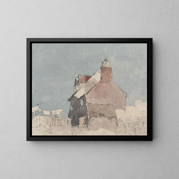 Cottage w Northfleet, Kent - David Cox — oprawiony obraz na ścianie