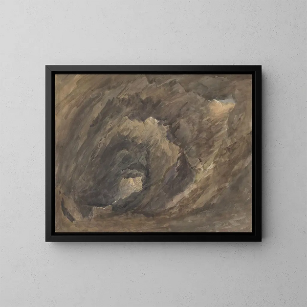Wnętrze jaskini - David Cox — oprawiony obraz na ścianie