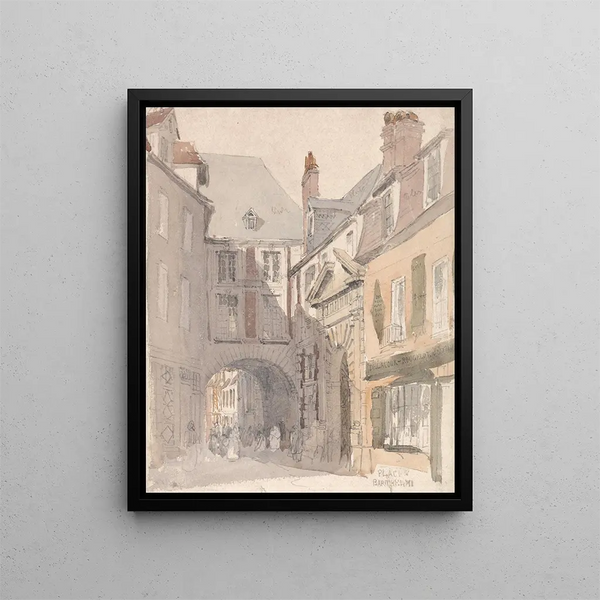 Place Saint-Barthélemy Rouen - David Cox — oprawiony obraz na ścianie
