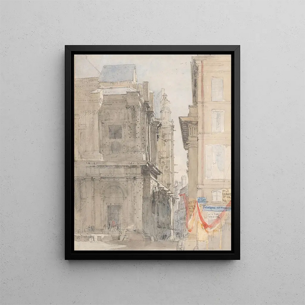 St Eustache Paris - David Cox — oprawiony obraz na ścianie