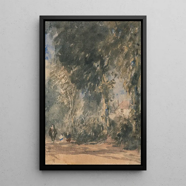 Les portes de l'abbaye regardant vers la maison de Greenfield - David Cox — oprawiony obraz na ścianie