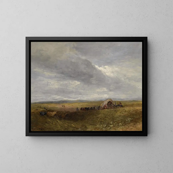 Podróżnicy w krajobrazie - David Cox — oprawiony obraz na ścianie