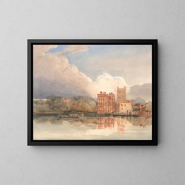 Widok na pałac Lambeth nad Tamizą - David Cox — oprawiony obraz na ścianie