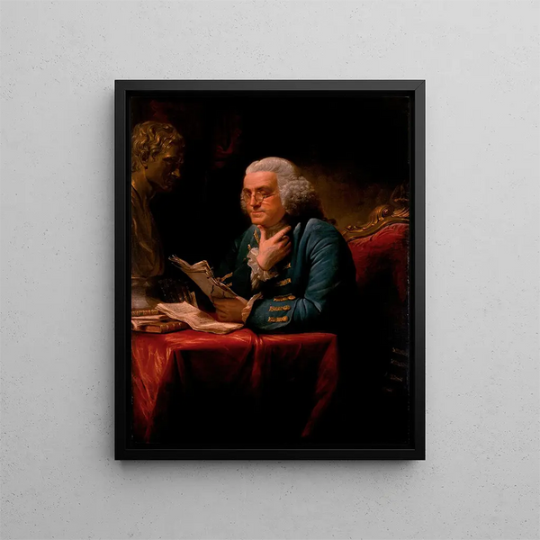 Benjamin Franklin - David Martin — oprawiony obraz na ścianie