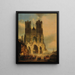 La façade de la cathédrale de Reims avec un cortège médiéval et une procession au premier plan - David Roberts — oprawiony obraz na ścianie