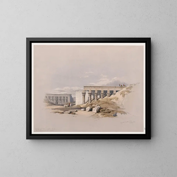 bocznego widoku świątyni zwanej Typhonium w Dendara - David Roberts — oprawiony obraz na ścianie