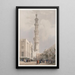 Minaret głównego meczetu Siout, Górny Egipt - David Roberts — oprawiony obraz na ścianie