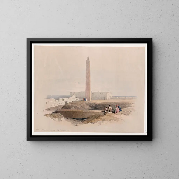 Obelisk Aleksandrii, powszechnie nazywany igłą Kleopatry - David Roberts — oprawiony obraz na ścianie