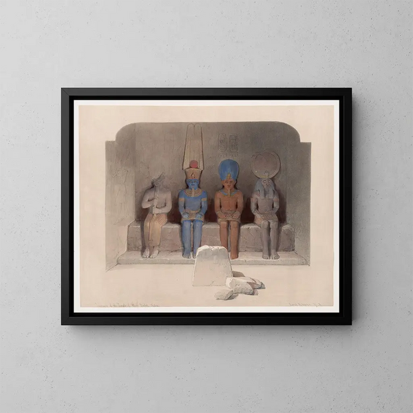 Sanktuarium świątyni w Abu Simbel w Nubii - David Roberts — oprawiony obraz na ścianie