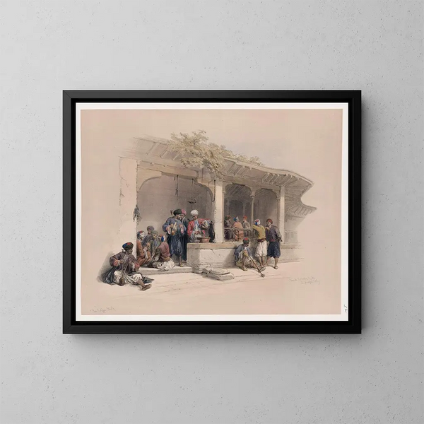 Le café - David Roberts — oprawiony obraz na ścianie
