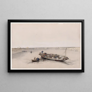 David Roberts - View on the Nile looking towards the pyramids of Dashour Dahshrand Saccara Saqqrah.webp