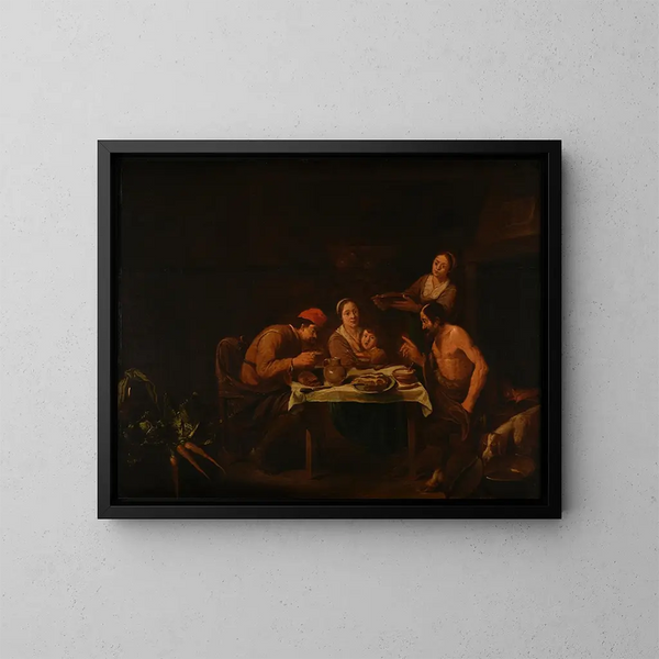 Le satyre et les paysans - David Ryckaert III — oprawiony obraz na ścianie