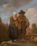 Stara dama trzymająca podgrzewacz i grający na lirze - David Teniers — widok dzieła