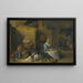 Wnętrza stodoły z służącą przygotowującą warzywa - David Teniers młodszy — oprawiony obraz na ścianie