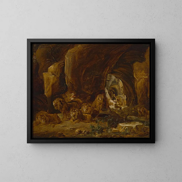 Daniela w jamie lwa - David Teniers młodszy — oprawiony obraz na ścianie