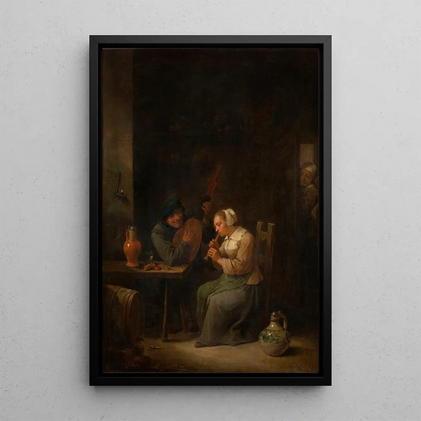 Duo - David Teniers młodszy — oprawiony obraz na ścianie