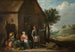 Wieśniaka przy drzwiach chaty z kobietą siedzącą i dzieckiem - David Teniers młodszy — widok dzieła