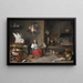 Wnętrze kuchni - David Teniers młodszy — oprawiony obraz na ścianie