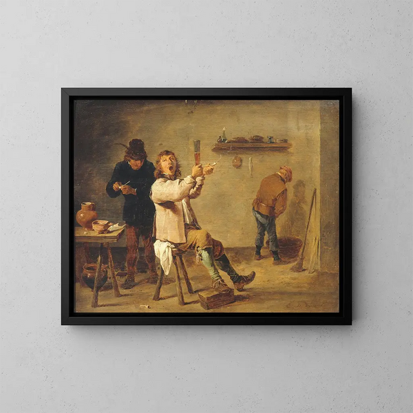 La Chanson de la boisson - David Teniers le Jeune — oprawiony obraz na ścianie